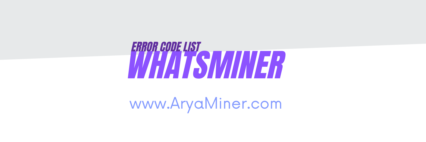 whatsminer error code - Aryaminer